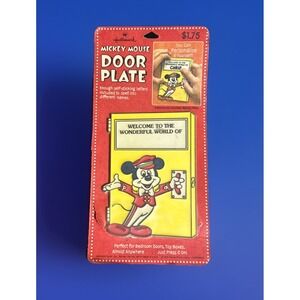 Hallmark Mickey Mouse Door Welcome Plate Personalized Name Decor Vintage Retro